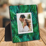 Tropical Plants Frameless Photo Easel Back Plaque<br><div class="desc">Made to look dimensional, a tropical plant pattern creates a beautiful frame for your favourite photo on this tabletop plaque with a built-in easel. The image is put directly on the hardboard panel for a stunningly crisp image with an easy wipe clean surface. Great as a gift or to display...</div>