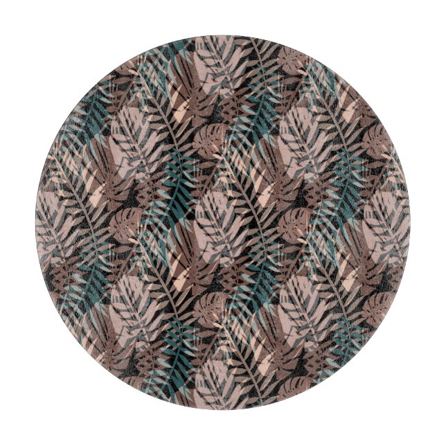 Tropical plants, jungle, tropics , beige ,leaves  cutting board (Front)