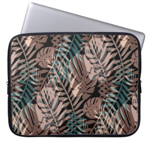 Tropical plants, jungle, tropics , beige ,leaves laptop sleeve