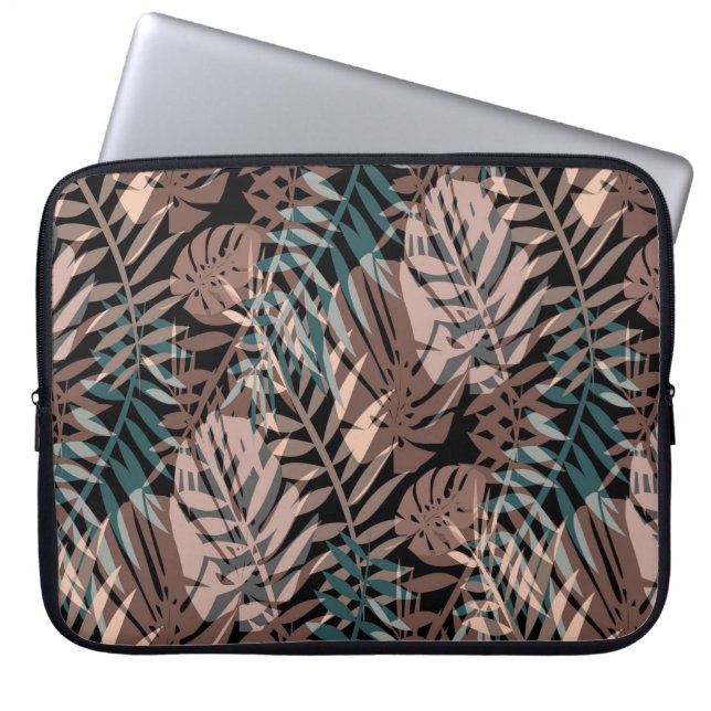 Tropical plants, jungle, tropics , beige ,leaves laptop sleeve (Front)