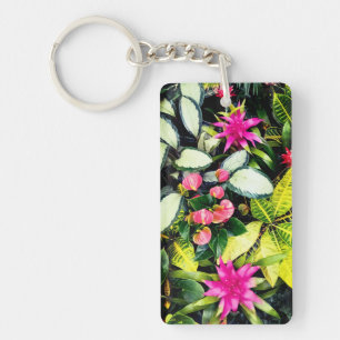 Tropical plants key ring
