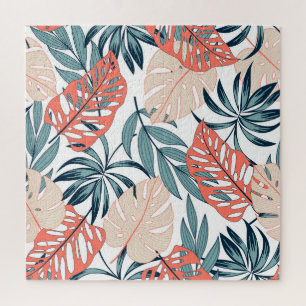 Tropical Plants Leaves Fashion Print Jigsaw Puzzle