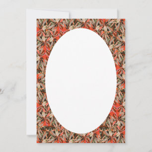 Tropical plants motif rounded borders design holiday card