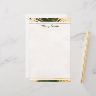 Tropical plants personalised stationery