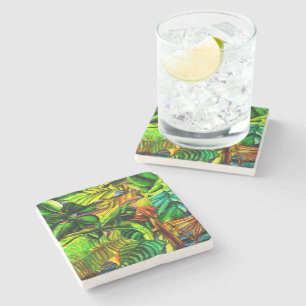 Tropical Plants Stone Coaster