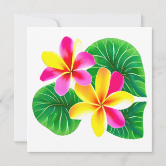 Tropical Plumeria Flowers Holiday Card