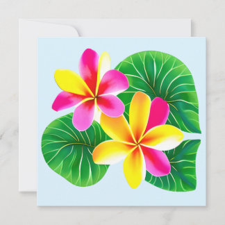 Tropical Plumeria Flowers Invitation