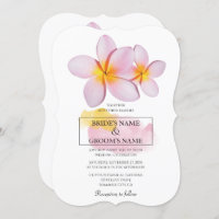 Tropical Plumeria Frangipani Wedding Invitations