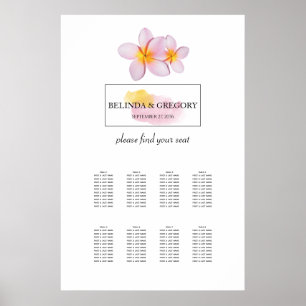 Tropical Plumeria Frangipani Wedding Seating Chart