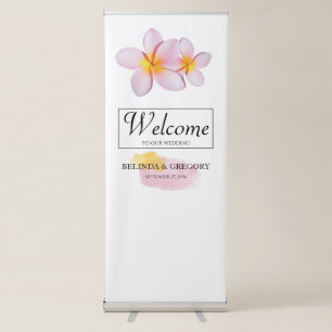 Tropical Plumeria Frangipani Wedding Welcome Sign