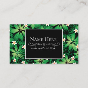 Tropical plumeria lush forest business card