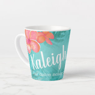 Tropical Plumeria Personalised Coffee Mug