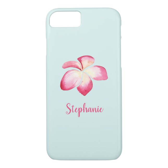 Tropical Plumeria Pink Watercolor Case-Mate iPhone Case (Back)