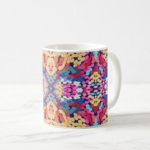 Tropical Plumeria Spotted Flowers Tile Pattern  Coffee Mug