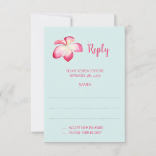 Tropical Plumeria Wedding Reply Cards