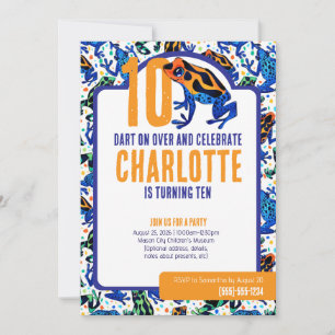 Tropical Poison Dart Frog Birthday Invitation