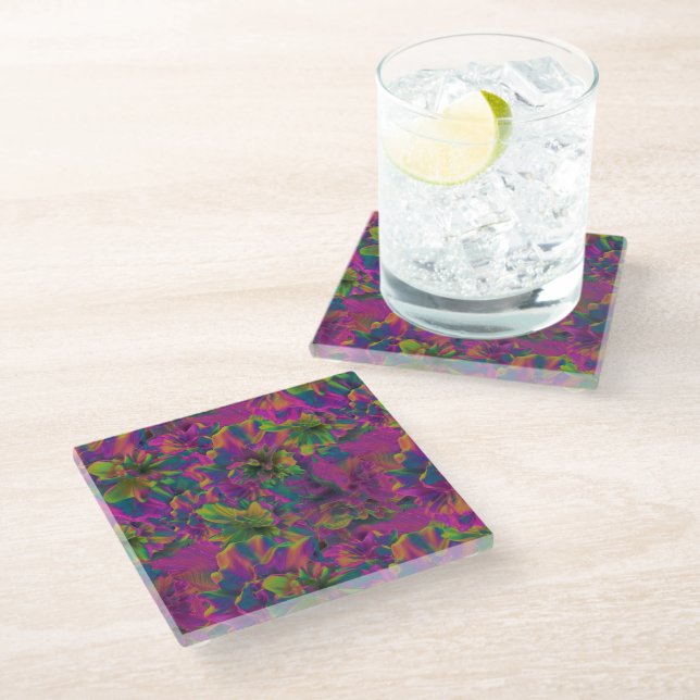 tropical polymer : glass coaster (Angled)