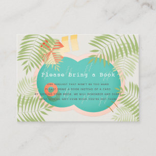 Tropical Pool Baby Shower Please Bring a Book Enclosure Card