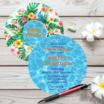 Tropical Pool Float Birthday Party round