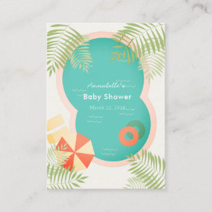 Tropical Pool Party Aloha Baby Shower Advice Card