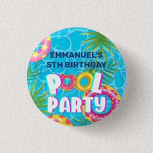 Tropical Pool Party Birthday 3 Cm Round Badge