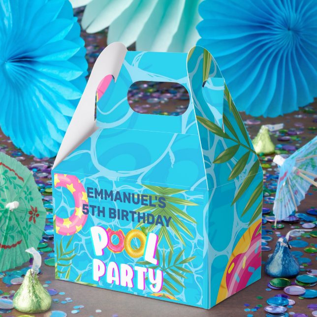 Tropical Pool Party Birthday  Favour Box (Party)