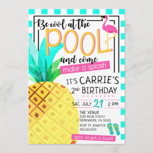 Tropical Pool Party Invitation