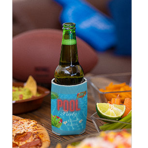 Tropical Pool Party Summer Birthday Liquor Bottle Label