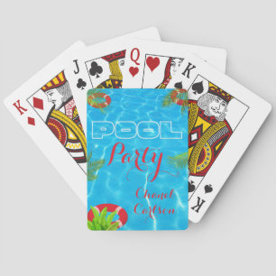 Tropical Pool Party Summer Birthday Playing Cards