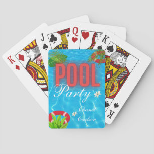 Tropical Pool Party   Summer Birthday  Playing Cards