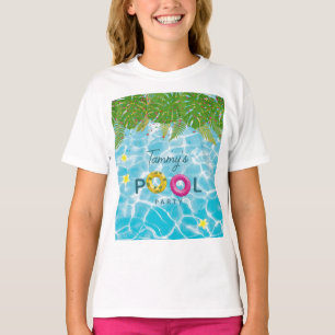 Tropical Pool Party Swimming Pool Birthday  T-Shirt