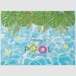 Tropical Pool Party Swimming Pool Birthday  Tissue Paper