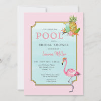 Tropical Poolside Bridal shower Invitation