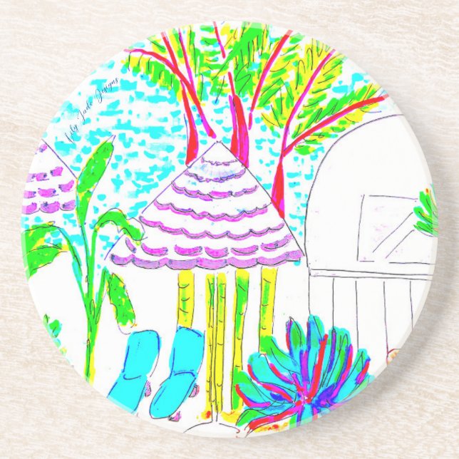 Tropical Poolside Coaster (Front)