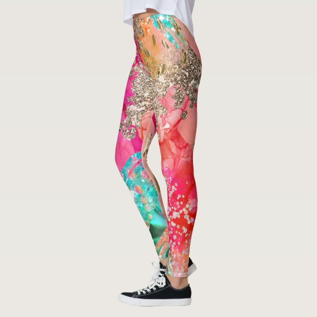 Tropical Pop Fashion Leggings (Left)