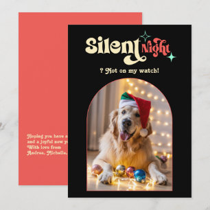 Tropical Pop Funny Retro Pet Dog Christmas Photo Holiday Card
