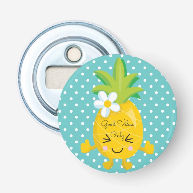 Tropical Pretty Pineapple Bottle Opener (Front)