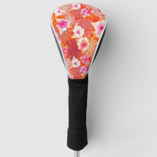 Tropical Print in Living Coral Golf Head Cover