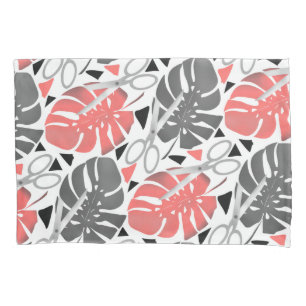 Tropical print monstera leaves scissors jungle exo pillowcase