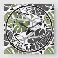 Tropical print monstera leaves scissors jungle exo