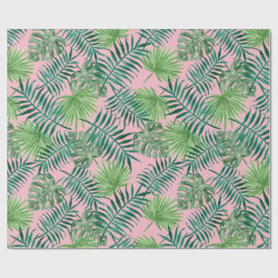 Tropical Print - Palm Trees Pink Wrapping Paper
