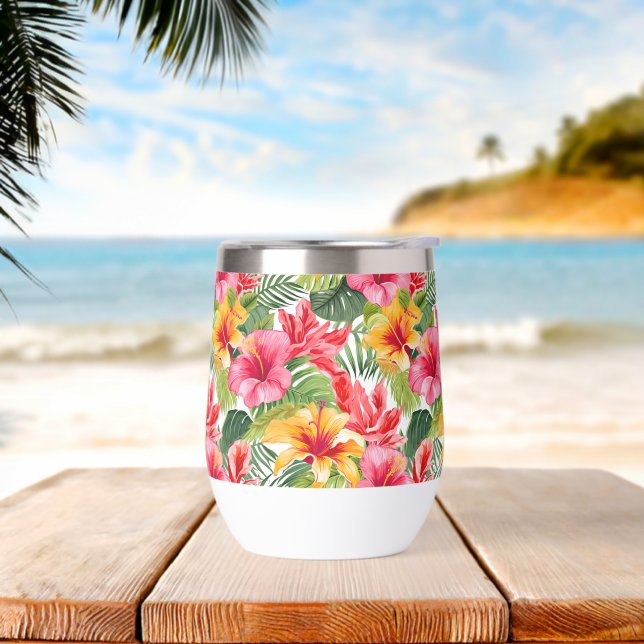 Tropical Print Wine Tumbler (Beach)