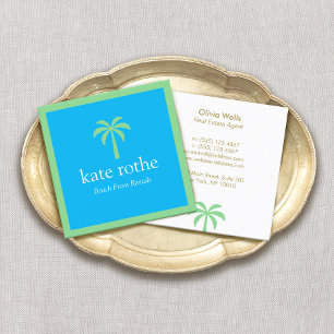 Tropical Properties Palm Tree  Square Calling Card