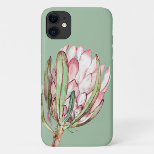 Tropical Protea Floral on Mint iPhone 11 Case