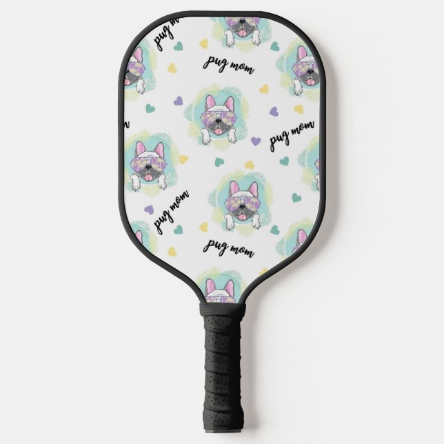 Tropical Pug Pattern  Pickleball Paddle (Front)