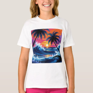 Tropical Pulse – Sunset Surf Vibes T-Shirt