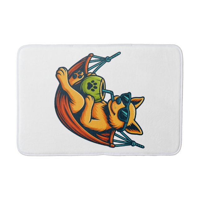 Tropical Pup Vibes Bath Mat (Front)