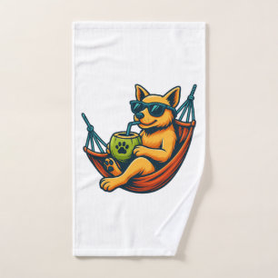Tropical Pup Vibes Hand Towel