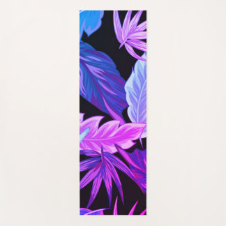 Tropical Purple Botanical Leaves  Yoga Mat
