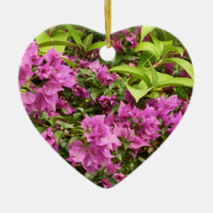 Tropical Purple Bougainvillea Floral Ceramic Tree Decoration